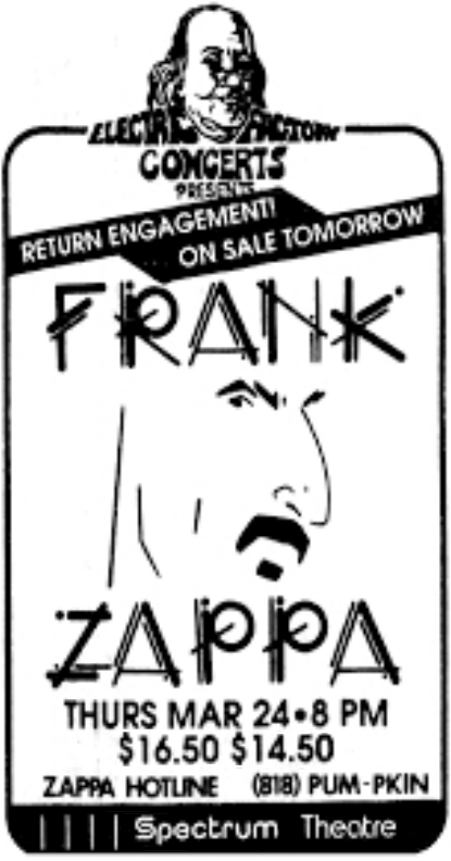 24/03/1988Spectrum theater, Philadelphia, PA (canceled)